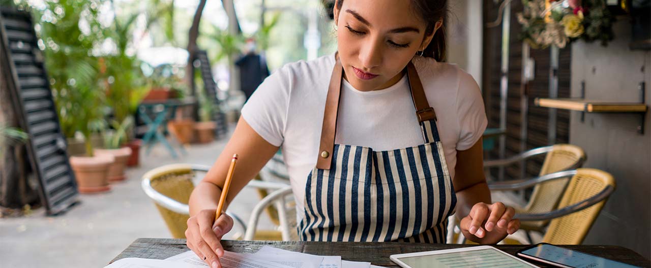 business owner at cafe